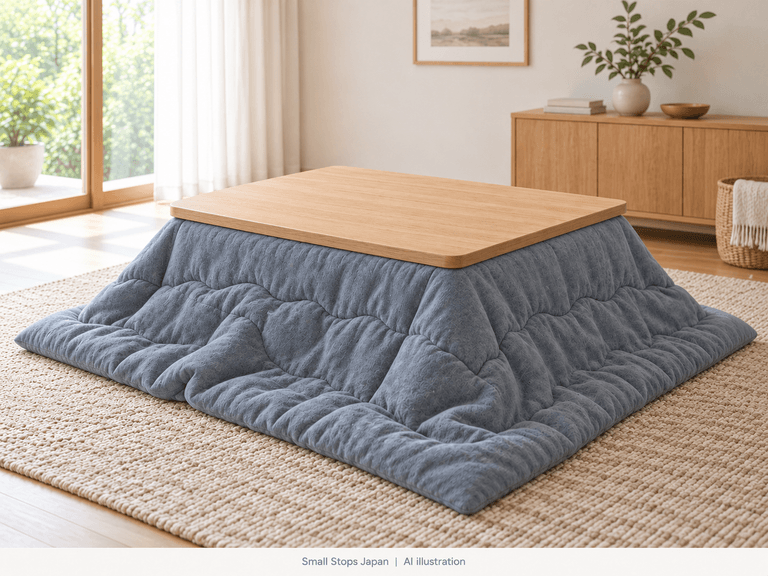 A Kotatsu: A Table Above, Warm Space Below
